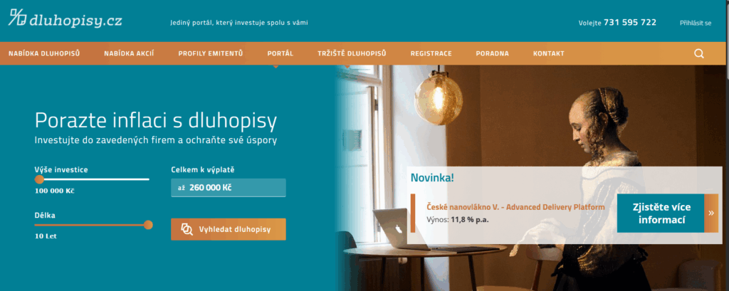 Investovat do dluhopisů lze např. na www.dluhopisy.cz.