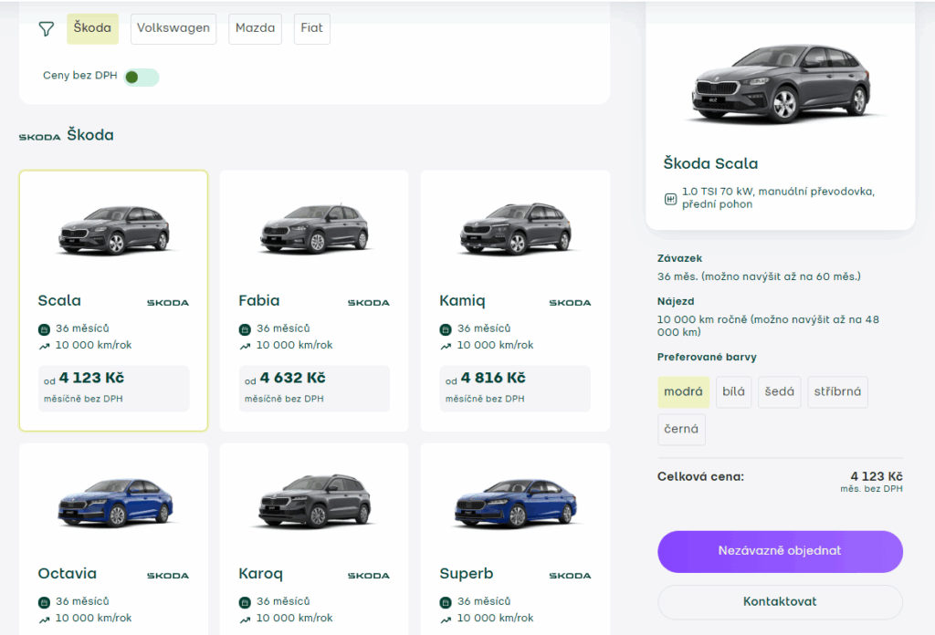 Operativní leasing na různé modely si lze sjednat i u Direct Auto.