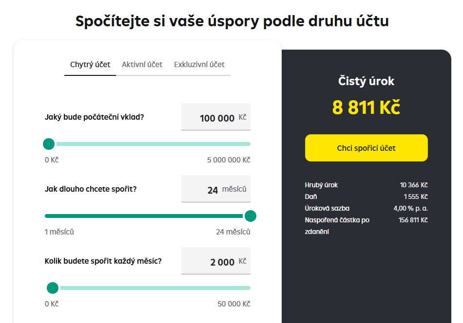 Výši výsledných úspor si lze jednoduše spočítat v online kalkulačce na webu Raiffeisenbank.