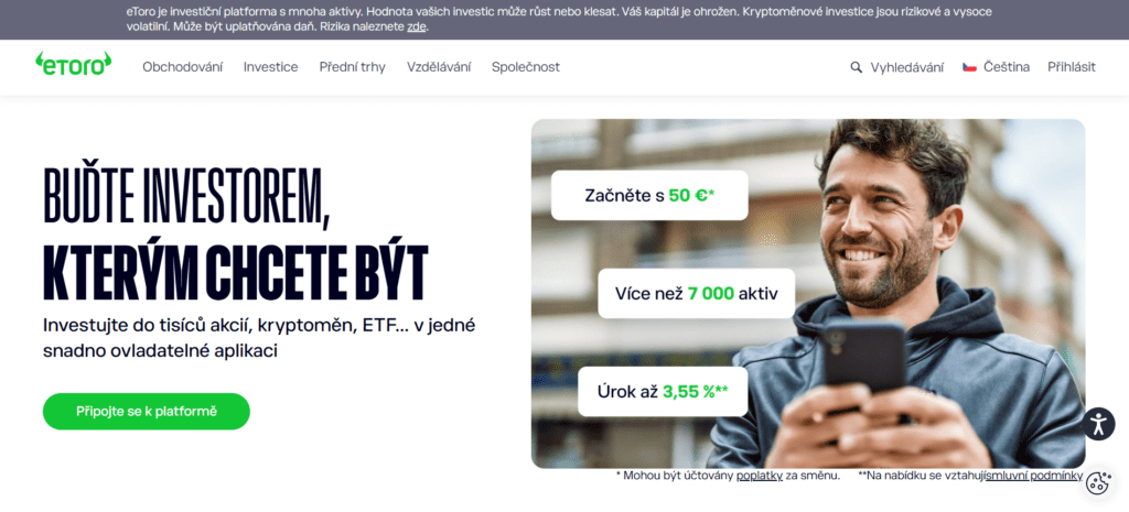 eToro vyniká sociálními funkcemi a možností kopírování investorů.