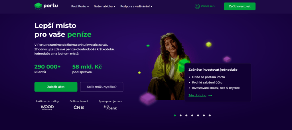 Portu je vhodné pro pasivní investory, kteří chtějí investovat bez nutnosti aktivní správy portfolia.